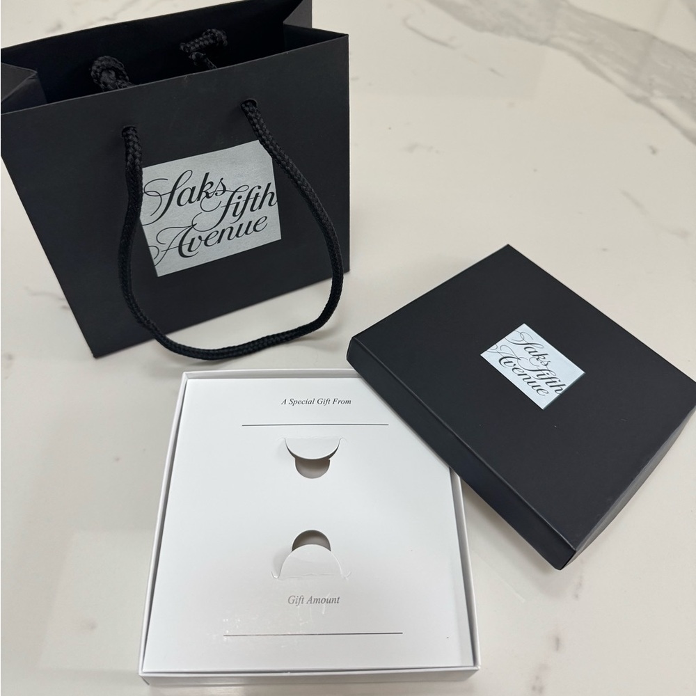 New - Saks Fifth Avenue Gift Card Holder & Bag